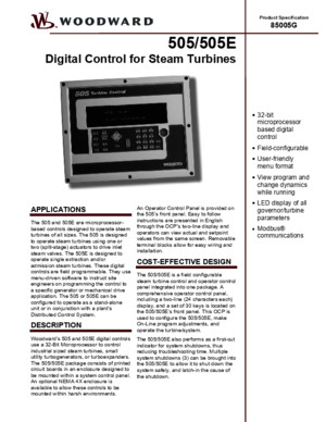 505-505E Digital Control for Steam Turbinespdf