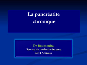La pancréatite chronique I-Introduction- Définition: Définition: La pancréatite chronique est l’ inflammation chronique du pancréas, caractérisée par
