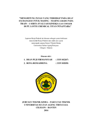 Laporan Kp Di Ptlotte Chemical Titan Nusantara (Dean pf & Rona r)