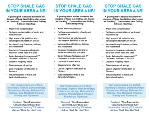Leaflet - Shale Gas Leaflet for Fredericton Area & Surrounding Communites (2pp, August 12, 2011)