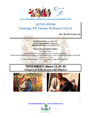 Lectio Divina Dominical XVI del Tiempo Ordinario Ciclo A