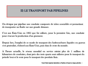 Les Etapes de Dimensionnement Des Pipelines