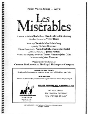 Les Miserables Act 2 Piano Conductor Score