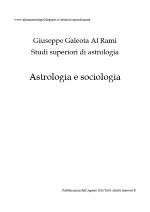 Libro Astrologia Gratis - Astrologia e Sociologia - Giuseppe Galeota Al Rami
