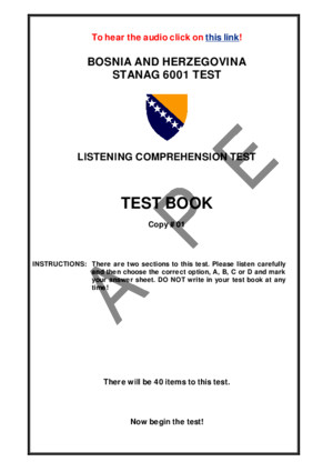 Listening Comprehension Test STANAG 6001