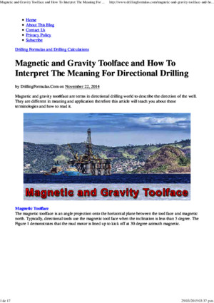 Magnetic and Gravity Toolface and How to Interpret the Meaning for Directional Drilling
