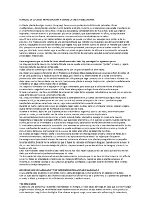 Manual de Cultivo, Reproducción y Uso de La Stevia Rebaudiana2