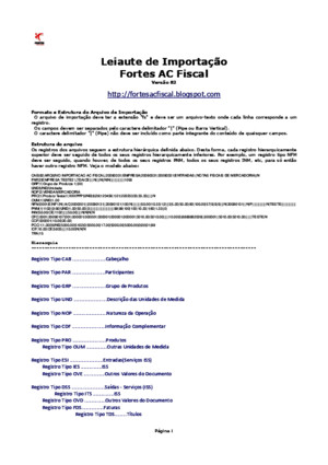 Manual de Importação Fortes AC Fiscal v82