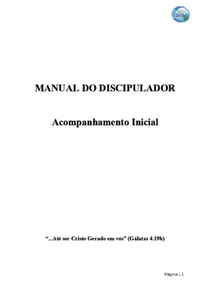 Manual Do Discipulador Acompanhamento Inicial