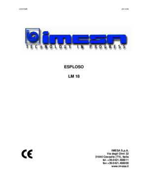 Manual Masina de Spalat Profesionala Lm18 Imesa
