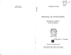 Marcel Mauss - Manual de Etnografia