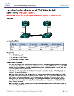6323 Lab - Configuring a Router as a PPPoE Client for DSL Connectivity - ILM