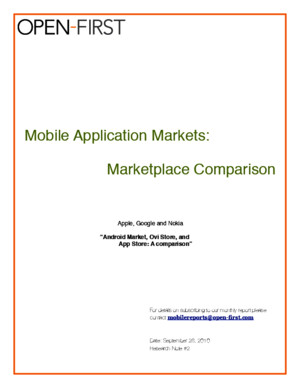 Market Comparison: Nokia Ovi Store, Google Android Marketplace, Apple App Store