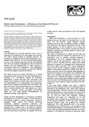 Matrix Acid Stimulation- A Review of State-of-The-Artpdf