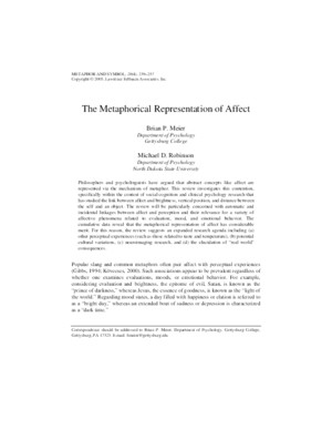 Meier & Robinson (2005) - The Metaphorical Representation of Affect