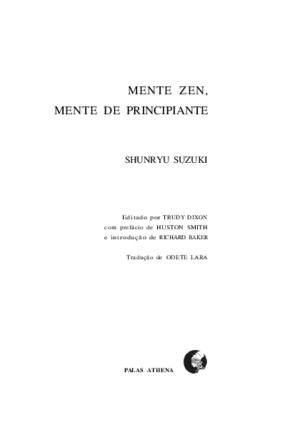 Mente Zen Mente de Principiante Shunryu Suzuki Portugues