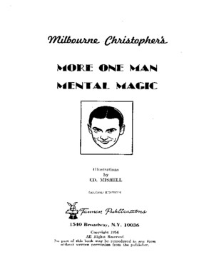 Milbourne Christopher - More One Man Mental Magic