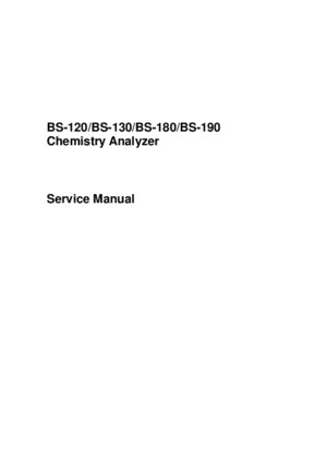 Mindray BS-120,130,180,190 Analyzer - Service Manual