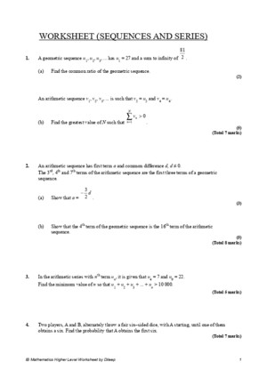 Misc Sequences and Series 2
