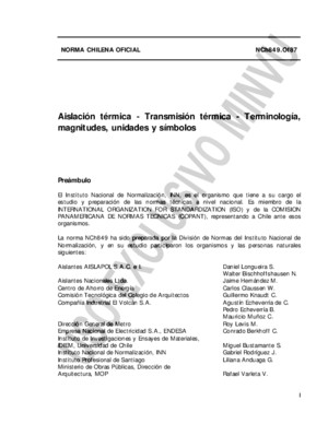 NCh0849_Of87 Aislación térmica - Transmisión térmica - Terminología, magnitudes, unidades y símbolospdf