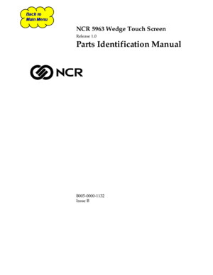 NCR 5963 Wedge Touch Screen Parts Identification Manual