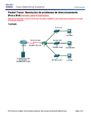8328 Packet Tracer - Troubleshooting IPv4 and IPv6 Addressing Instructions IG