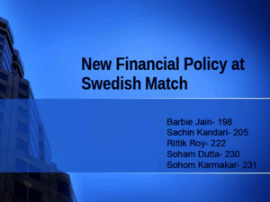New Financial Policy at Swedish Match