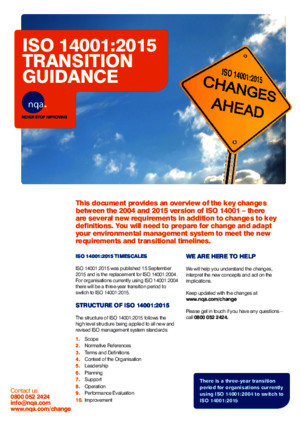 NQA ISO 14001 2015 Transition Guidance