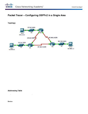 8227 Packet Tracer - Configuring OSPFv2 in a Single Area Instructions