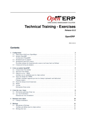 Openerp Technical Training v6 Exercises FR