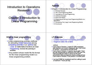 Operational Research CH 1 Hillier Print out ppt