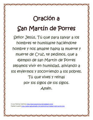 Oracion a San Martín de Porres