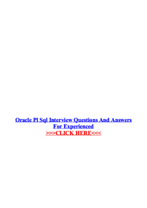 Oracle Pl SQL Interview Questions and Answers for Experienced