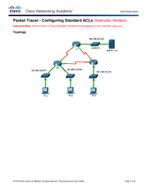 92110 Packet Tracer Configuring Standard ACLs Instructions IG