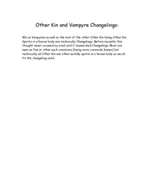 Other Kin and Vampyre Changelings