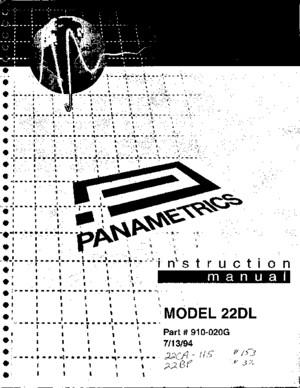Panametrics 22DL Ultrasonic Thickness Gauge Manual
