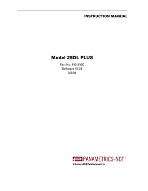 Panametrics 25DLP Instruction Manual