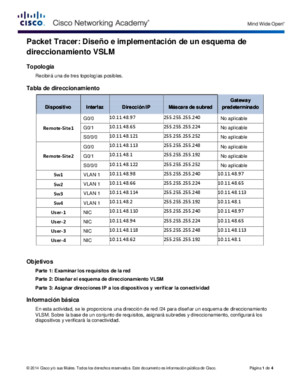 9215 Packet Tracer - Designing and Implementing a VLSM Addressing Scheme Instruct