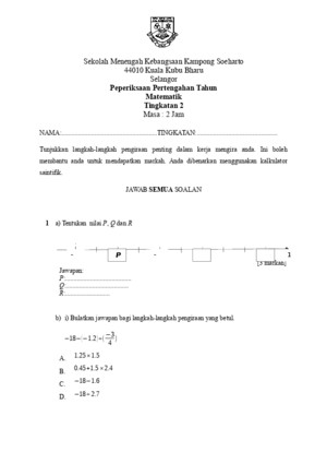 peperiksaan pertengahan tahun matematik kertas 1 ( tahun 4)