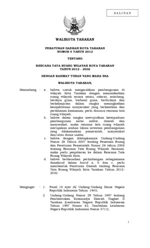Peraturan Daerah Kota Pontianak Nomor 2 Tahun 2013 tentang Rencana Tata Ruang Wilayah Kota Pontianak Tahun 2013 - 2033