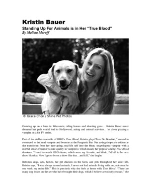 Pet Press Interview With Kristin Bauer by Melissa Maroff