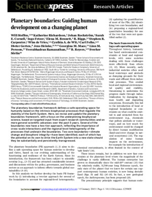 Planetary Boundaries - Guiding human development on a changing planet