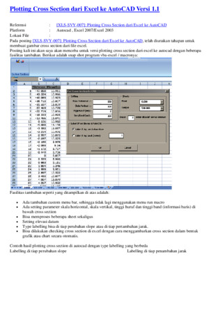 Plotting Cross Section Dari Excel Ke AutoCAD Versi 1
