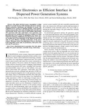 Power Electronics as Efficient Interface in Dispersed Power Generation Systems