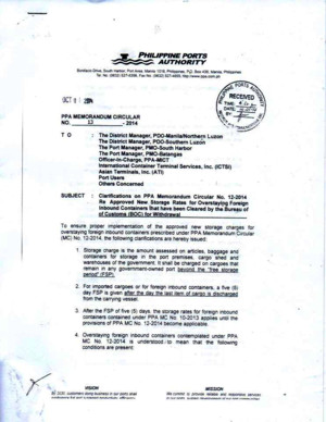 PPA memorandum circular 13-2014