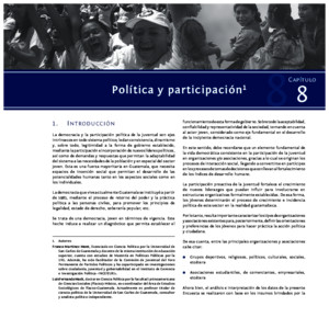 Primera encuesta nacional de juventud en Guatemala - Capítulo 8: Política y Participación