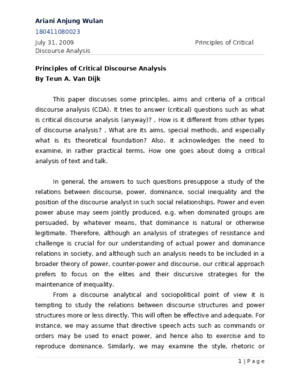 Principles of Critical Discourse Analysis