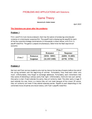 PROBLEMS GameTheory WithSolution
