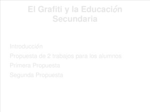 Propuesta para usar el graffiti en la educación secundaria