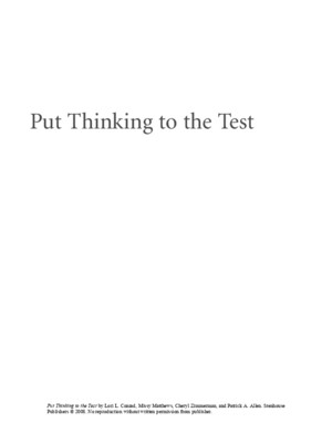 Put Thinking to the Test - Lori L ConrMatthews & Cheryl Zimmerman & Patrick a Allen & Ellin Oliver Keene